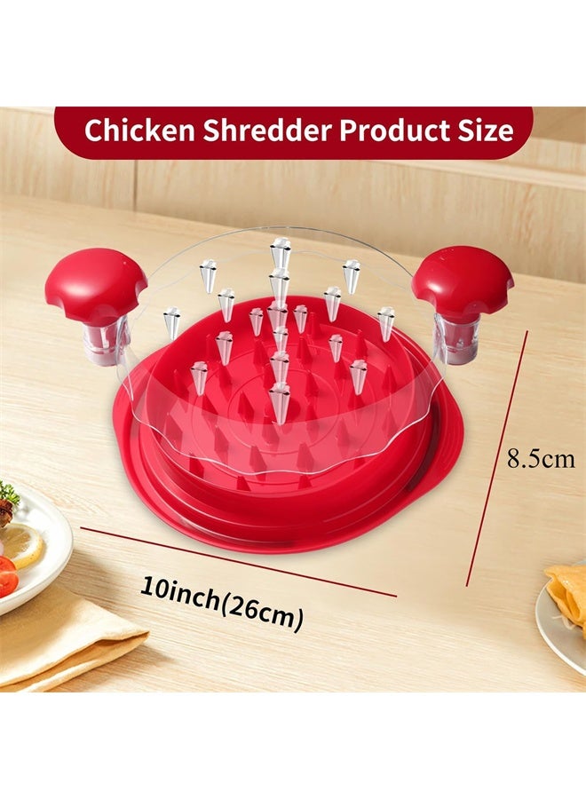 HOMESTAR Large Chicken Grinder for Chicken Breast Grinder with Brush and Fork, Visible Meat Grinder Machine, Strong Anti-Slip Strip, Ergonomic Handle, BPA Free, Red - Image 5