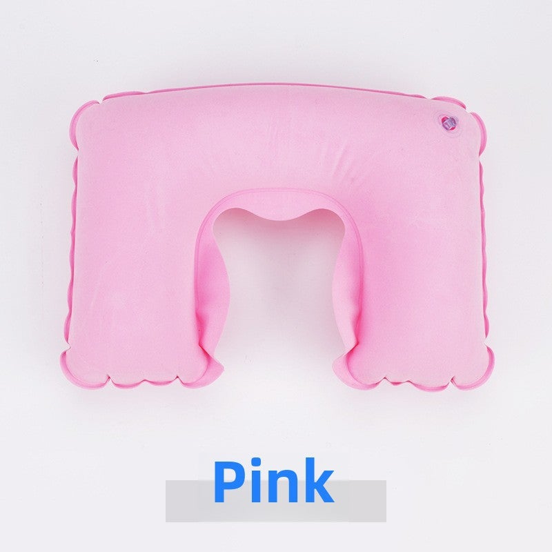 Travel Home Velour U-Shaped Neck Pillow Pink 