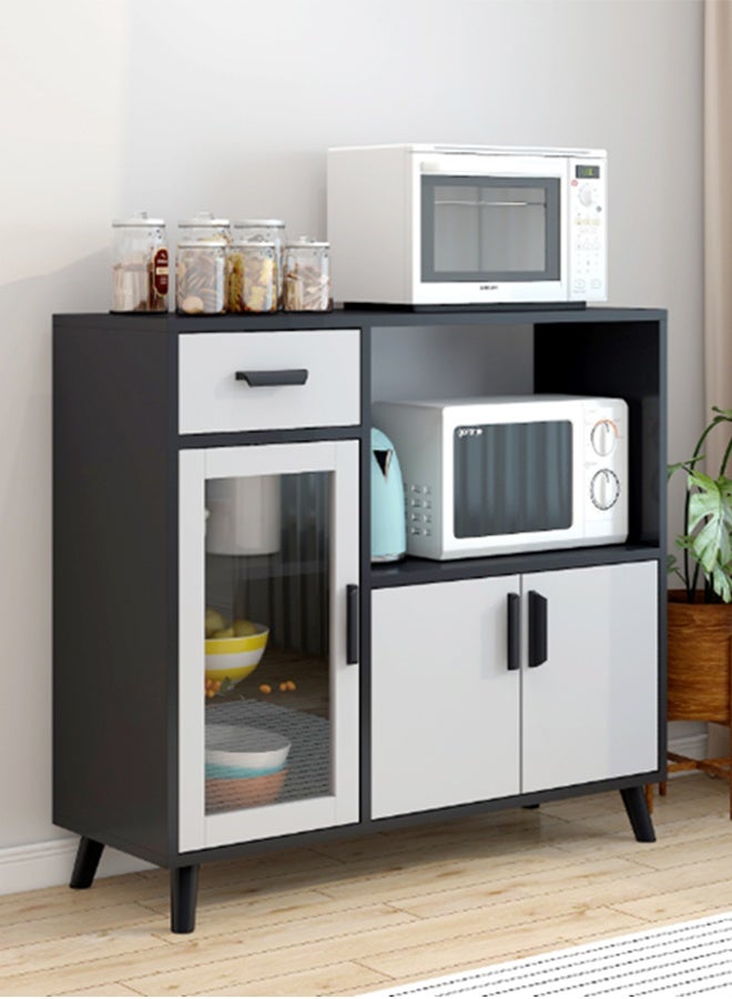 JCB CHIC Modern Cheast Of Drawers Storage Cabinet, Living Room Kitchen Closet Storage Sideboard Cabinet Bucket,Coffee Bar Cabinet Display Cabinet With Drawers and doors For Living Room(90×34×92CM） - Image 1