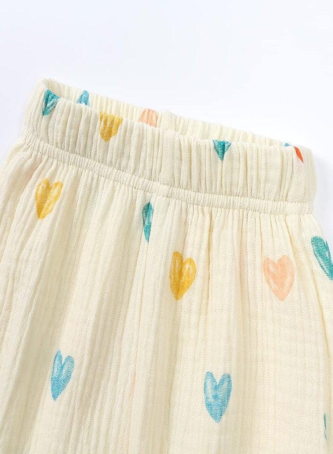 MYGBCPJS Baby Boys Girls 2 Pack Cotton Linen Long Bloomers Graphic Printed Trousers Ankle Length Kids Elastic Waist Pants - Image 5