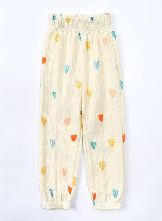 MYGBCPJS Baby Boys Girls 2 Pack Cotton Linen Long Bloomers Graphic Printed Trousers Ankle Length Kids Elastic Waist Pants - Image 4