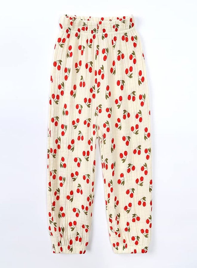 MYGBCPJS Baby Boys Girls 2 Pack Cotton Linen Long Bloomers Graphic Printed Trousers Ankle Length Kids Elastic Waist Pants - Image 3