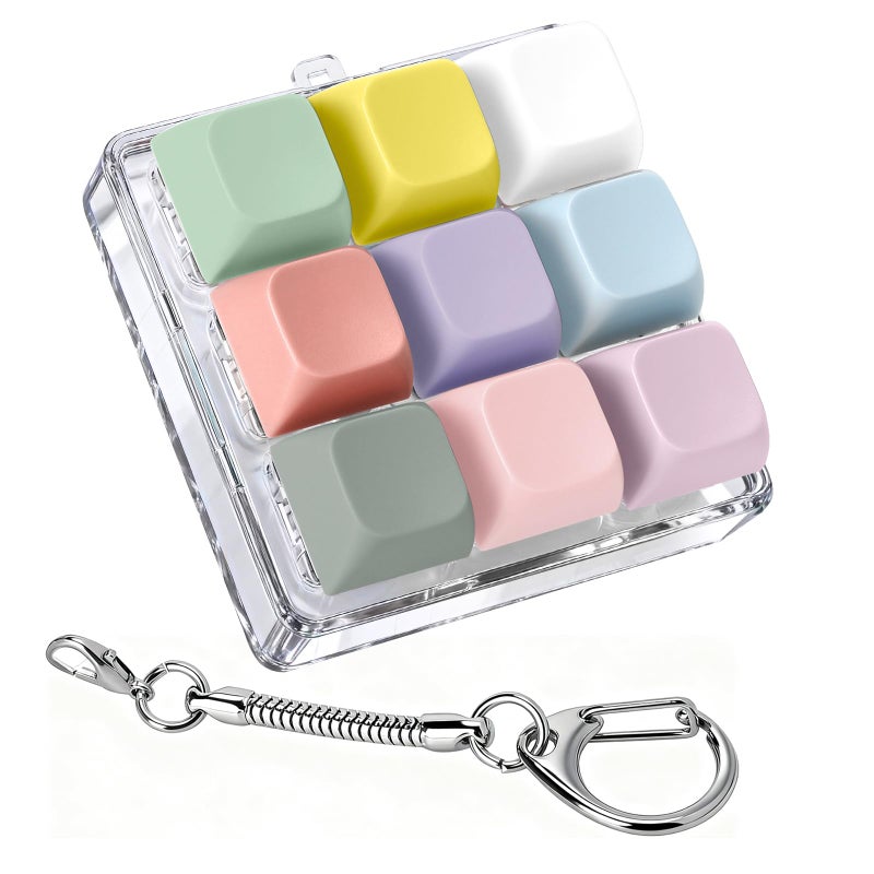 Axlksia Keyboard Fidget Toy Fidget Clicker Keyboard Fidget Keychain Button Fidget Gifts for Adults to Relieve Stress and Pass Time Style S - Image 3