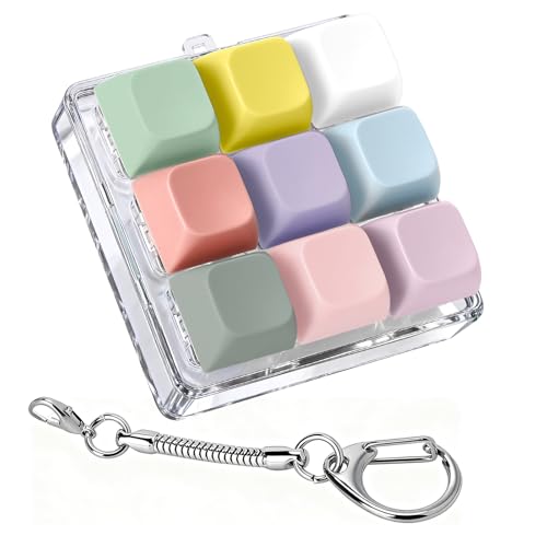 Axlksia Keyboard Fidget Toy Fidget Clicker Keyboard Fidget Keychain Button Fidget Gifts for Adults to Relieve Stress and Pass Time Style S - Image 1