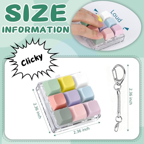 Axlksia Keyboard Fidget Toy Fidget Clicker Keyboard Fidget Keychain Button Fidget Gifts for Adults to Relieve Stress and Pass Time Style S - Image 5