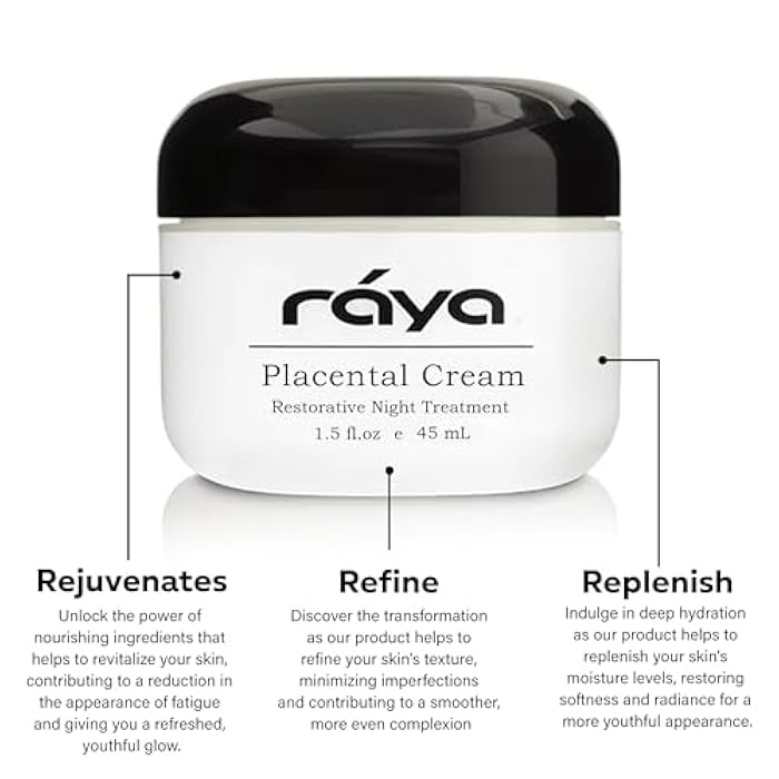 Raya SPA Placental Cream | Restorative Night Cream | Intensive Anti-Aging & Firming Face Moisturizer | Wrinkle Repair Facial Creme for Renewed Tone & Beauty Sleep - Skin Care Essentials - Image 3