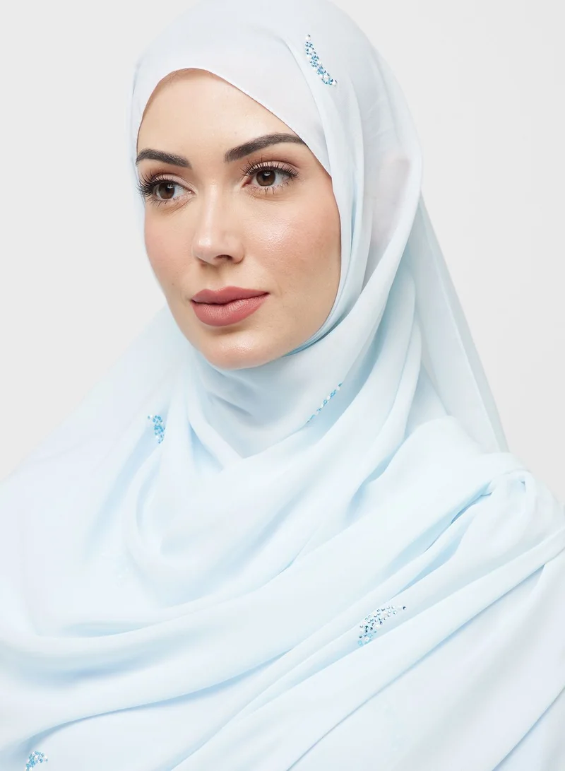 KASHKHA Chiffon Hijab With Stone Work