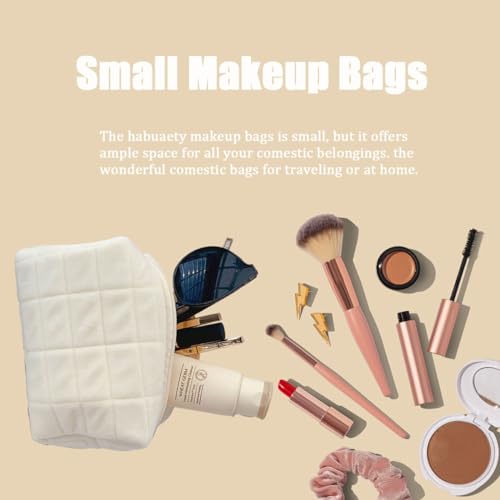 HABUAETY Makeup Cosmetic Bag Small Checkered Pouch Make Up Purse Bag Y2k Accessories - Image 3