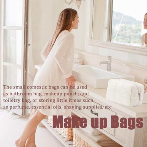 HABUAETY Makeup Cosmetic Bag Small Checkered Pouch Make Up Purse Bag Y2k Accessories - Image 5