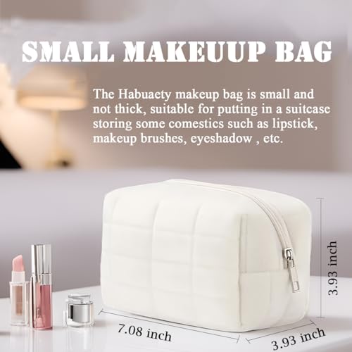 HABUAETY Makeup Cosmetic Bag Small Checkered Pouch Make Up Purse Bag Y2k Accessories - Image 2