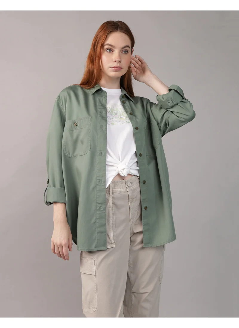 امريكان ايجل AE Bestie Long-Sleeve Button-Up Shirt