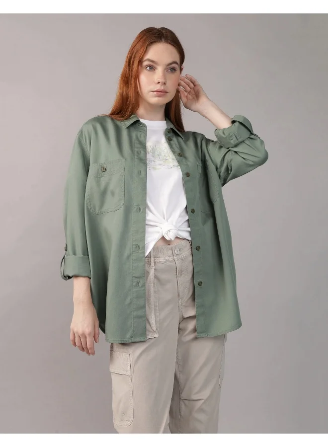 امريكان ايجل AE Bestie Long-Sleeve Button-Up Shirt