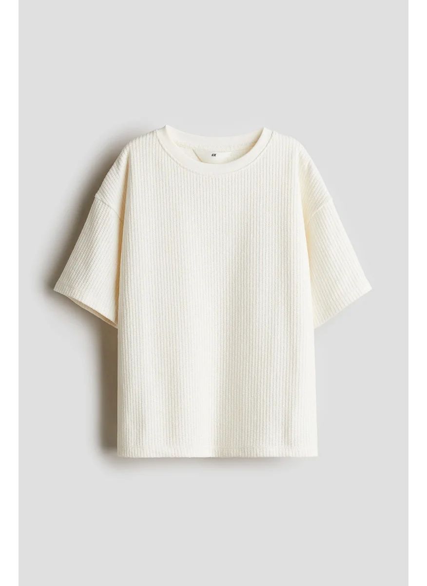 H&M Textured-Knit T-Shirt