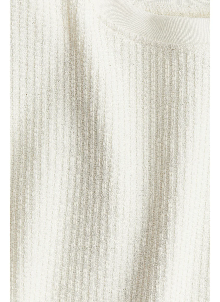 H&M Textured-Knit T-Shirt