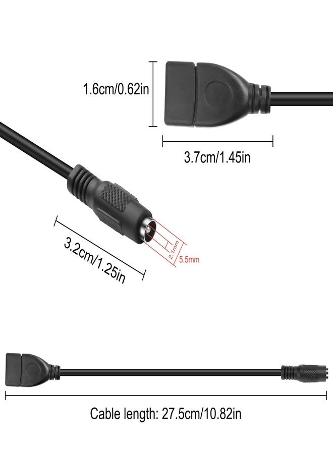 XMSJSIY USB to DC 5.5 x 2.1mm Power Cable Adapter 5V Charging Cable DC 5521 Female to USB Type-A Female Power Cord Extension Cable Wire for Phone Laptop Led Strip Lights Camera - Image 2