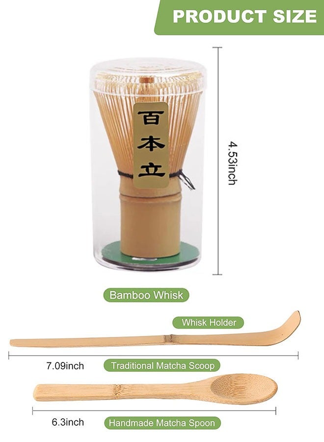 فلوشرينيك طقم خفاقة ماتشا، محرك ماتشا، مغرفة تقليدية، ملعقة شاي، الطقم المثالي لتحضير كوب شاي ياباني تقليدي، مصنوع يدويًا من الخيزران الطبيعي 100% - Image 2