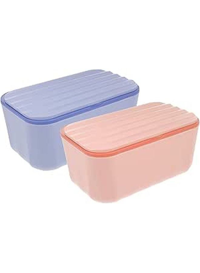 Refillable Bathroom Wipes Dispenser Portable Tissue Box Modern Design 2 Pack - Image 1