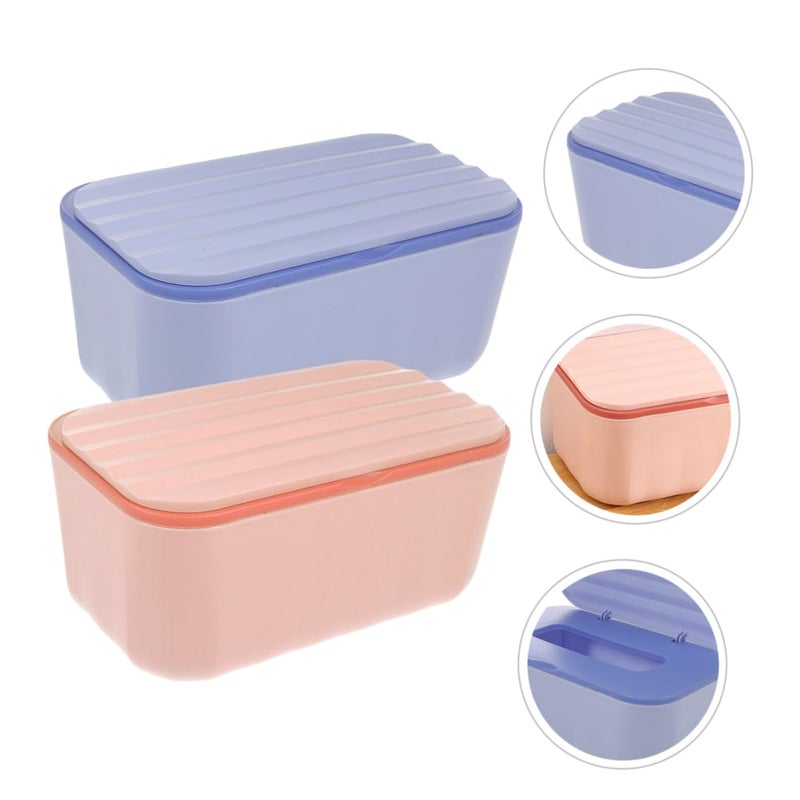 Refillable Bathroom Wipes Dispenser Portable Tissue Box Modern Design 2 Pack - Image 5