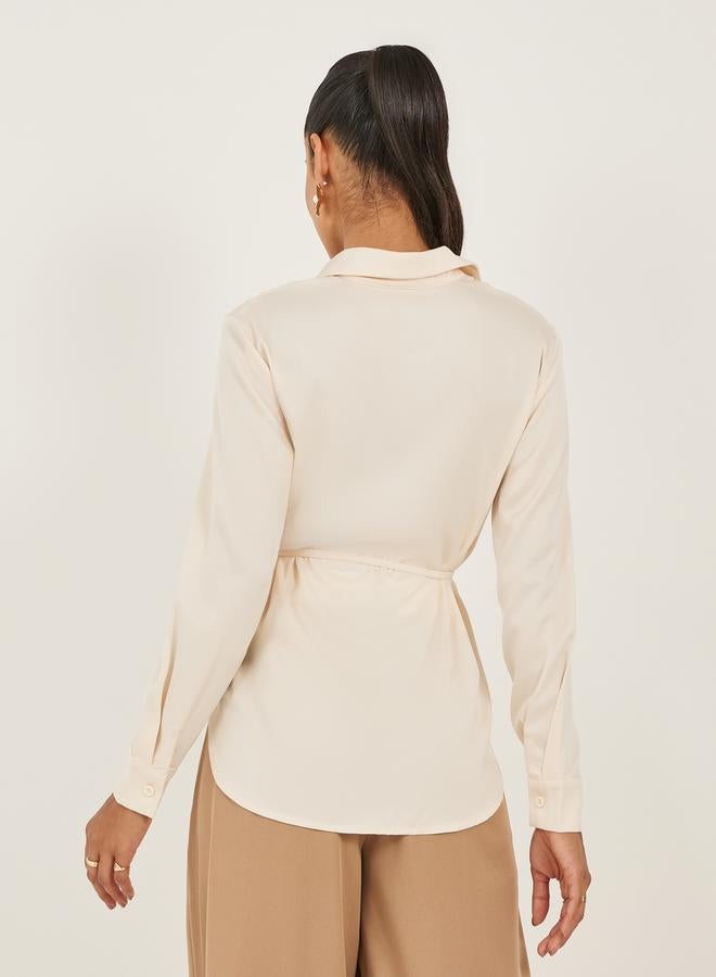 Styli Solid Regular Fit Spread Collar Shirt - Image 4