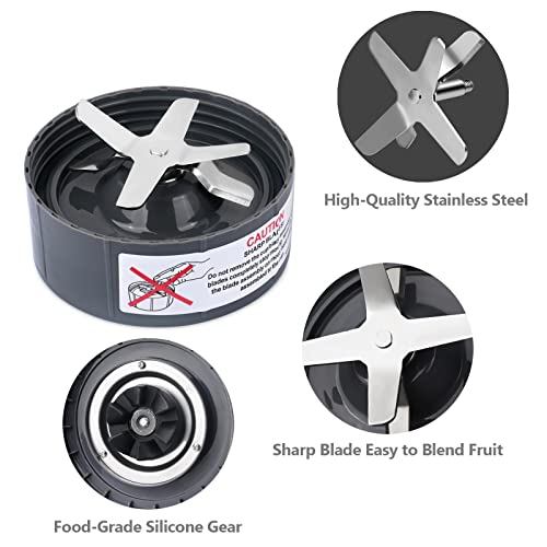 haffy Blender Blade Replacement – Replacement Blade Compatible with NutriBullet 900W/600W – Cross Blender Blade with O-Ring Sealing Gasket – Premium Stainless Steel Blade - Image 2