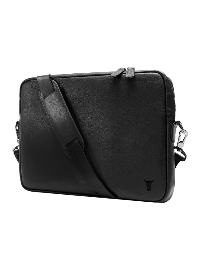 TORRO Laptop Bag – Genuine Leather Messenger Bag Compatible with 13 inch / 14 inch Laptop or MacBook, Black, For 13 Inch devices - Image 1