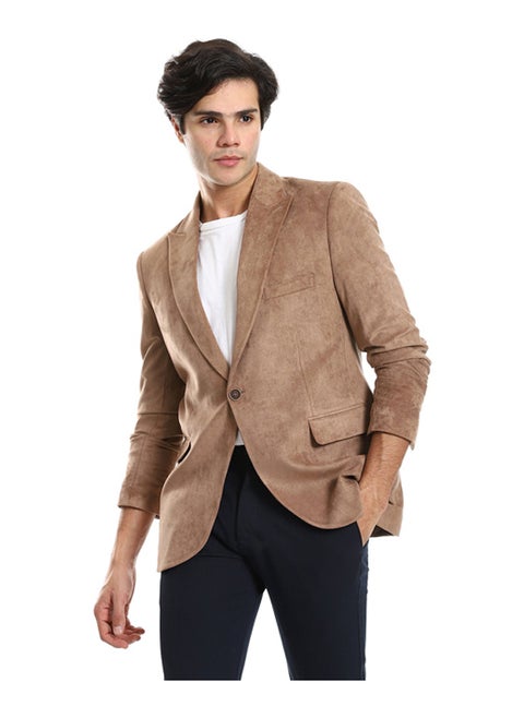 Single Breasted One Button Peak Lapel