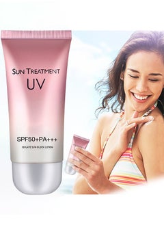 Sun Treatment UV, SPF 50+PA+++ Isolate Sun Block Lotion, Hydrating Mineral Sunscreen With Zinc Oxide And Titanium Dioxide, Sheer Tint For Healthy Glow