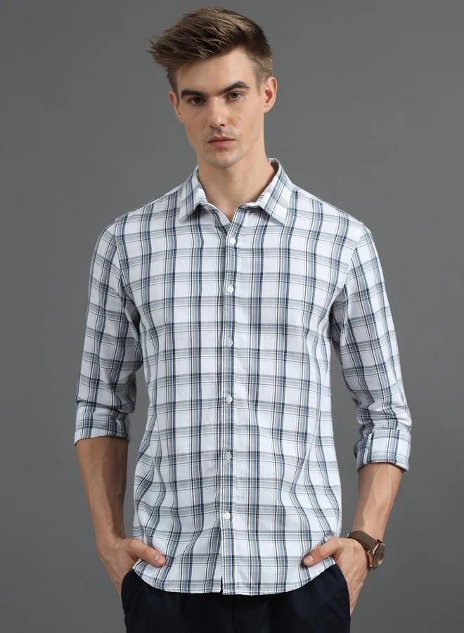 Bushirt Checked Spread Collar Regular Fit Shirt by Styli