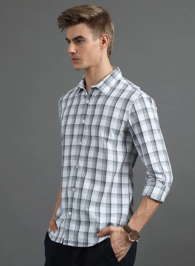 Bushirt Checked Spread Collar Regular Fit Shirt by Styli