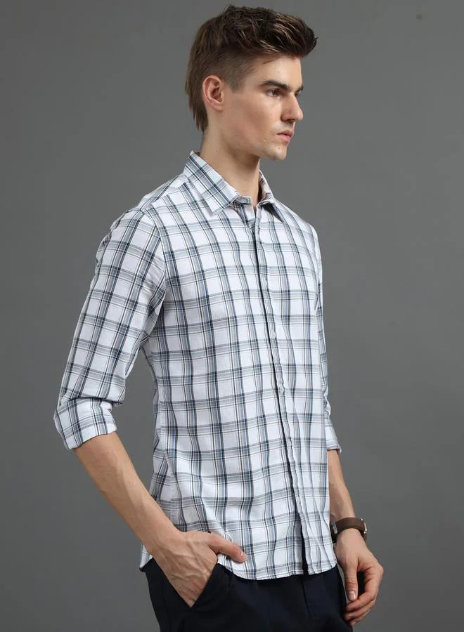 Bushirt Checked Spread Collar Regular Fit Shirt by Styli