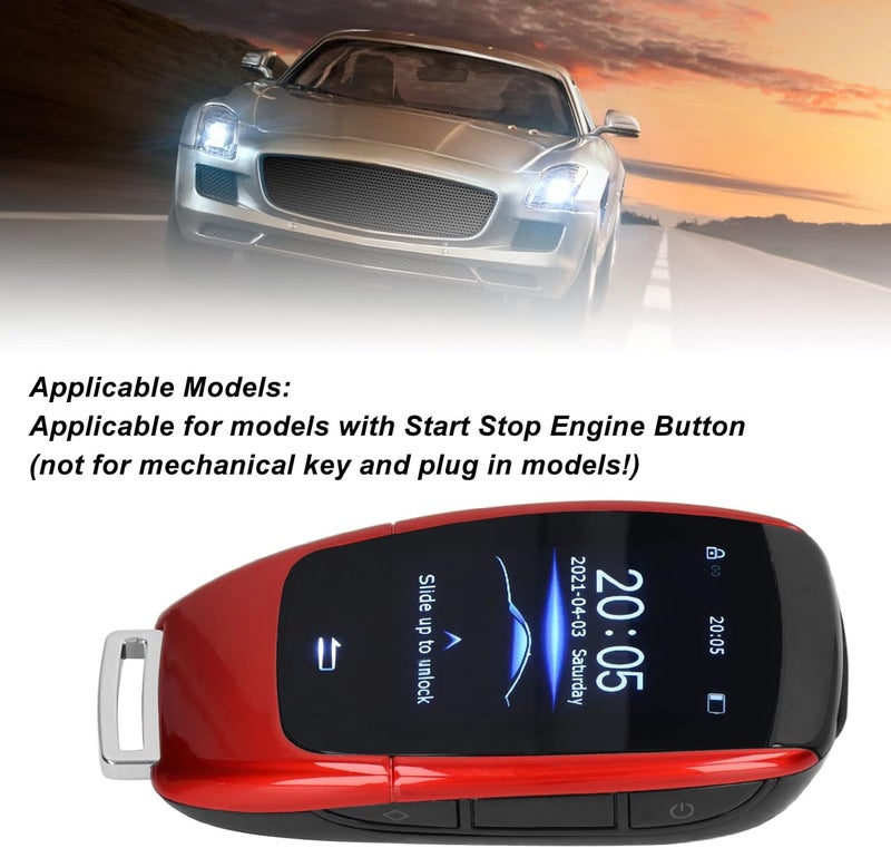 cheekyglo Smart Remote Car Key, All in One Keyless Entry Auto Unlock Lock with 2in LCD Screen, Car Key Replacement Accessory, Universal Automobile Remote Control for TK900 (Red) Red - Image 4