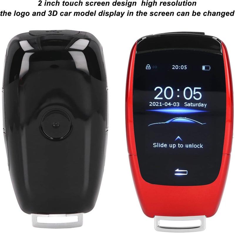 cheekyglo Smart Remote Car Key, All in One Keyless Entry Auto Unlock Lock with 2in LCD Screen, Car Key Replacement Accessory, Universal Automobile Remote Control for TK900 (Red) Red - Image 2