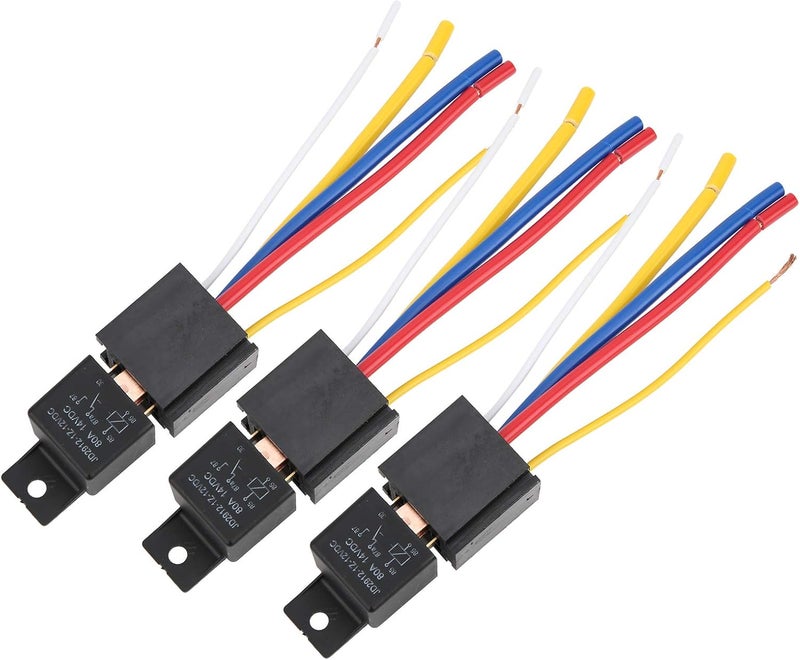 مرحل LED JD2912 بجهد 12VDC وقدرة 80A، مرحل إشارة دوران السيارة بـ 5 أطراف، تصميم مقاوم للصدمات مع 3 أسلاك مربعة الشكل، سهل التركيب للسيارات والدراجات النارية ذات الجهد 12V. - Image 5