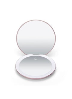 Fancii Fancii LED Lighted Travel Makeup Mirror, Rechargeable with 10x/1x Magnifying & 3 Light Settings - Compact, Portable, Large 5” Wide Hand Mirror for Handbag and Purses (Rose Gold)  - Image 4
