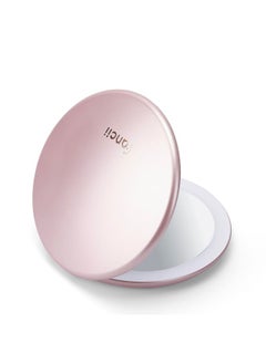 Fancii Fancii LED Lighted Travel Makeup Mirror, Rechargeable with 10x/1x Magnifying & 3 Light Settings - Compact, Portable, Large 5” Wide Hand Mirror for Handbag and Purses (Rose Gold)  - Image 1