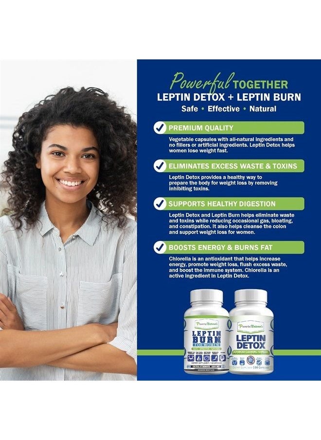 Power By Naturals - Leptin Detox & Leptin Burn Supplements | Natural Weight Loss, Appetite Suppressant, Metabolism Booster & Digestive Support | Thermogenic Fat Burner | 60 Counr - Image 1