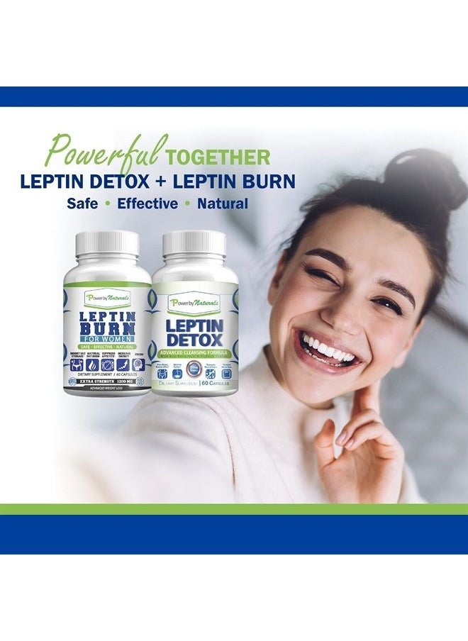Power By Naturals - Leptin Detox & Leptin Burn Supplements | Natural Weight Loss, Appetite Suppressant, Metabolism Booster & Digestive Support | Thermogenic Fat Burner | 60 Counr - Image 1