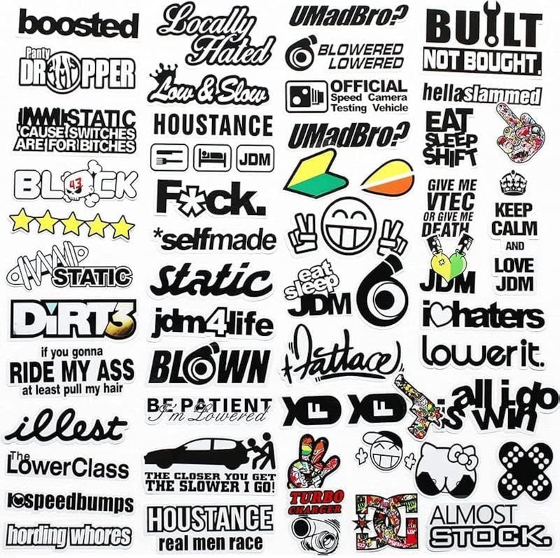 BPA 55 Piece Racing Decal Sticker Set - Image 1