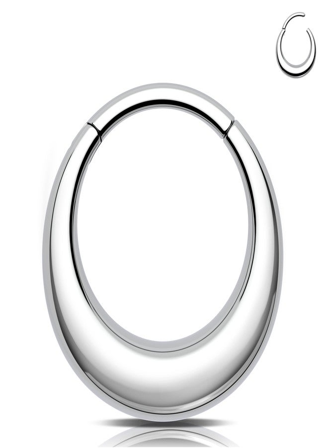 Melighting 16G Septum Ring Hoop Stainless Steel 316L Septum Jewelry Clicker Cartilage Earring Hinged Segment Daith Piercing Jewelry for Women… (16G 8mm, Steel) - Image 1