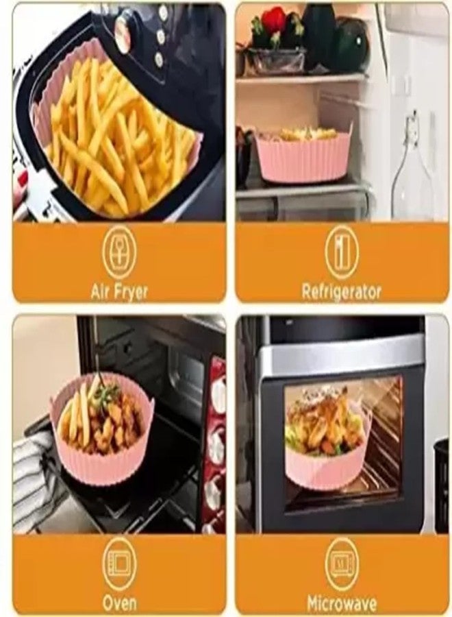 SOCHEP Air Fryer Silicone Basket Tray Liners Reusable Non-Stick Air Fryer Silicone Pot Liner Compatible Air Fryer Basket Accessories - Image 2