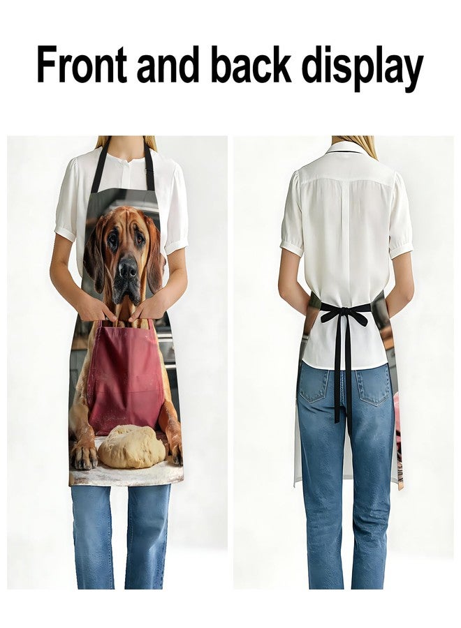 THISFIND Dog Baker Dough Apron with Two Pockets Adjustable for Women Men - Dog Kneading Dough for Homemade Baking Day, Bakery Theme, Playful Culinary Gift - Image 4