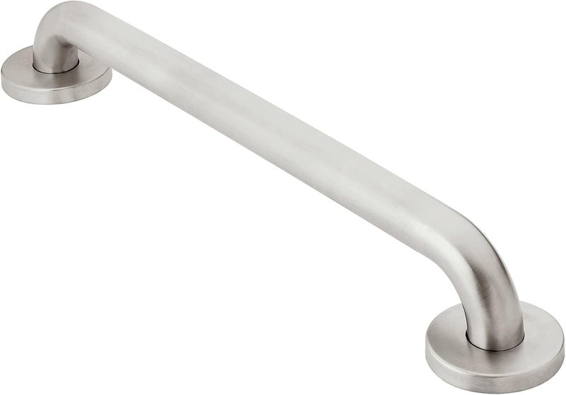 MOEN R8716P Home Care Safety 16-Inch Textured Grip Stainless Steel Bathroom Grab Bar, Peened - Image 1