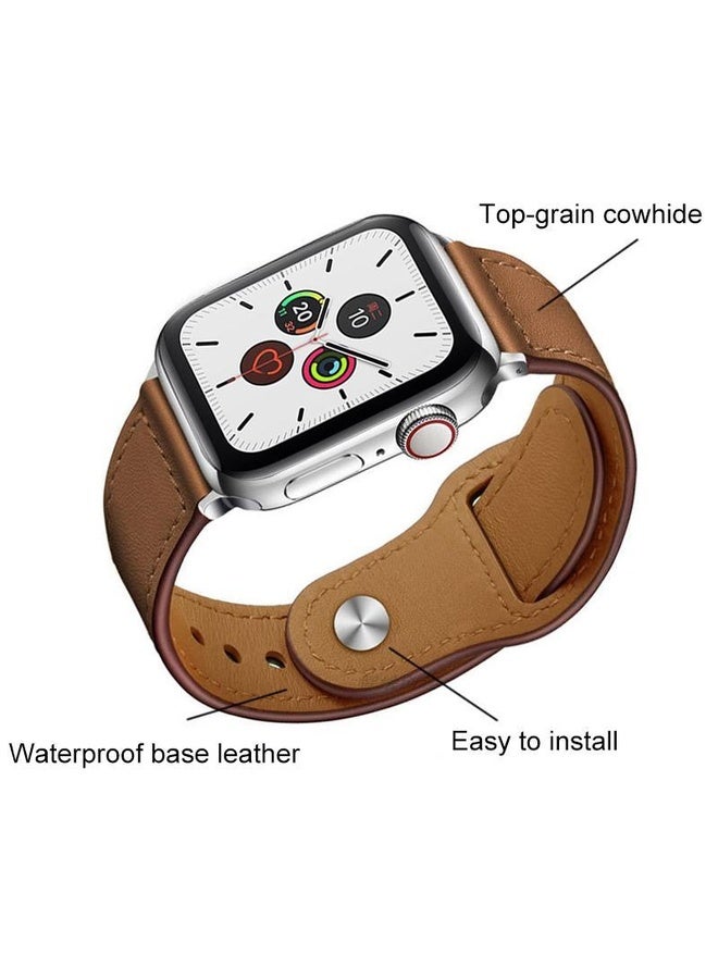 HuHa For Apple Watch 38 / 40 / 41 / S10 42mm xDfind Rivet Buckle Genuine Leather Watch Band(Beige) - Image 5