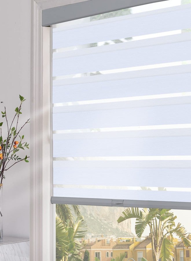 Persilux Blackout Zebra Blinds for Windows (28" W x 72" H, Light Grey) Cordless Zebra Shades for Indoor Windows, Sheer Shades Thermal Insulated Blinds with Upgraded Cassette, Window Shades for Home - Image 2