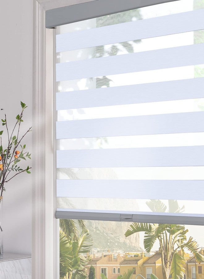 Persilux Blackout Zebra Blinds for Windows (28" W x 72" H, Light Grey) Cordless Zebra Shades for Indoor Windows, Sheer Shades Thermal Insulated Blinds with Upgraded Cassette, Window Shades for Home - Image 1