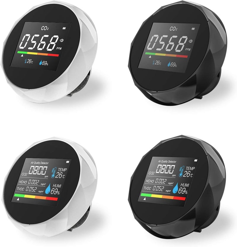 Wide use selected material Dioche 5 in 1 Carbon Dioxide Detector - Accurate Indoor Air Quality Monitor with Temperature/Humidity & Testing - Realtime CO2, TVOC Measurement, USB Rechargeable - for Experience optimized build - Image 2