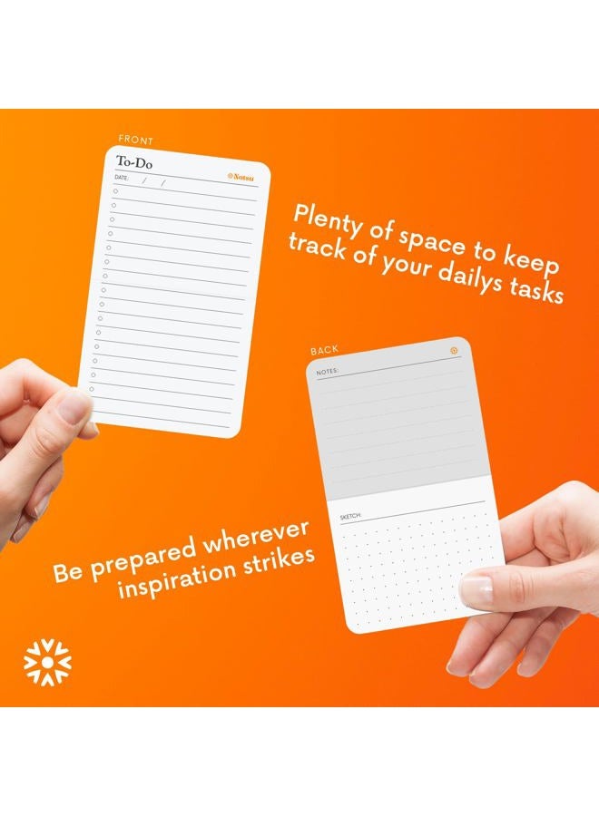 Notsu To Do List Grid Index Cards 3x5 | 50 Task Planner Foldable Vertical Notecards with Rounded Corners - Image 4