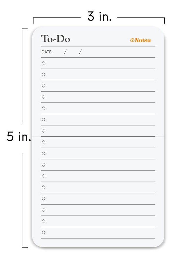 Notsu To Do List Grid Index Cards 3x5 | 50 Task Planner Foldable Vertical Notecards with Rounded Corners - Image 2