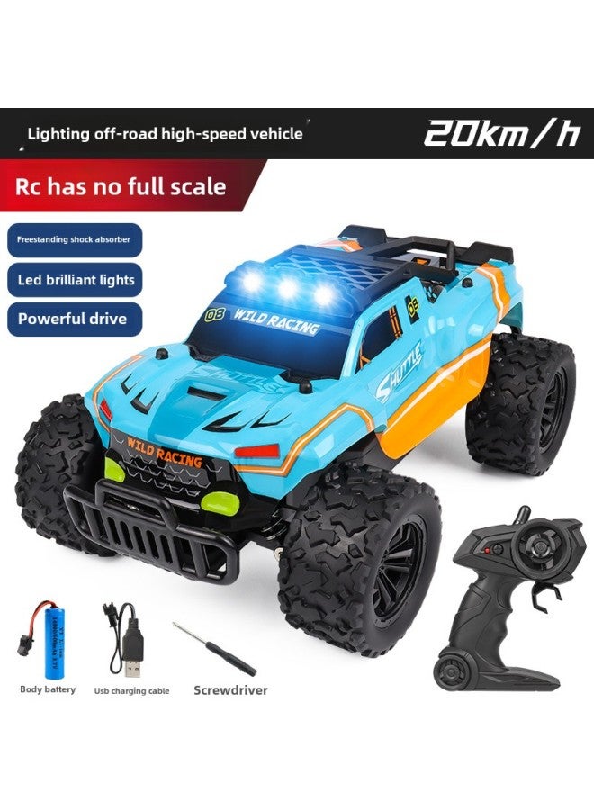1:16 Alloy Off-road High-speed Vehicle 2.4G Full-scale Remote Control Racing Hot-selling High-speed Off-road Vehicle Toys-Color:Ordinary Version Pvc-blue-Scale:1:16  - Image 1