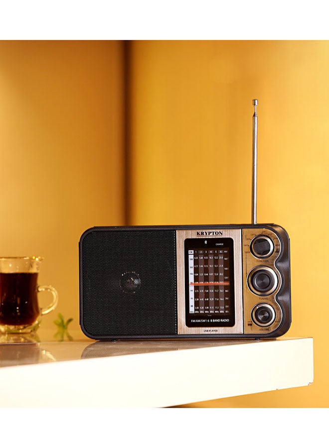 KRYPTON Rechargeable Radio with MP3 Player, Good Sound Quality, 8 Band, USB, TF, FM Functions, Bluetooth and Lightweight Design KNR5096 Silver/Black - Image 2